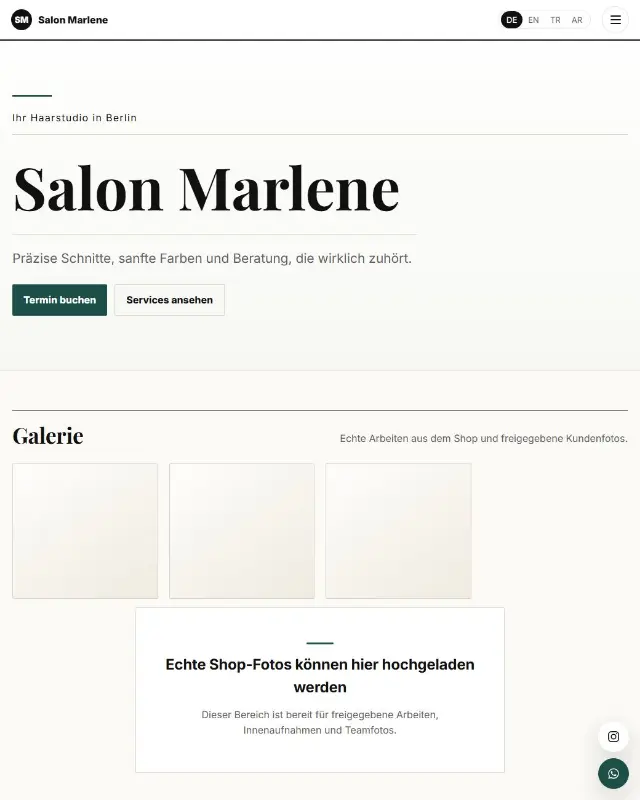 Design-Vorschau Editorial Studio Weiß